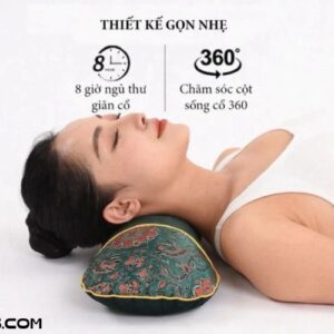 Gối Ngải Cứu Massage Cổ Vai Gáy Chườm Nóng Hỗ Trợ Giảm Đau Mỏi